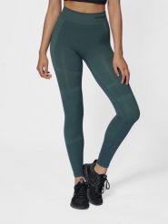 Legginsy damskie Hummel hmlMT. Zielone legginsy damskie Hummel, bez wzorów, z materiału. Za 212.50 zł.
