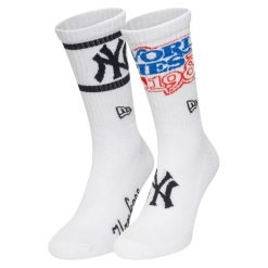 Skarpetki New York Yankees Crew. Białe skarpetki damskie New Era, bez wzorów. Za 120.00 zł.