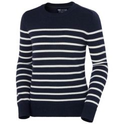 Damski sweter z wełny Helly Hansen. Niebieskie swetry nierozpinane damskie Helly Hansen, bez wzorów, z wełny, sportowe, bez kołnierzyka, bez ramiączek. Za 568.65 zł.