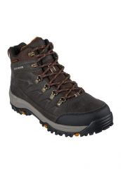 Buty trekkingowe męskie Skechers Relment Daggett. Brązowe trekkingi męskie Skechers, z materiału, za kostkę, bez zapięcia. Za 366.00 zł.
