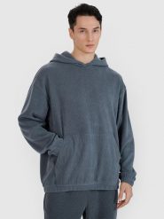 4F Bluza dresowa nierozpinana z kapturem męska - szara XXL. Szare bluzy sportowe męskie 4F, m, bez wzorów, z dresówki, z kapturem. W wyprzedaży za 79.99 zł.