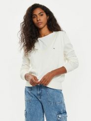 Tommy Jeans Sweter Tjw Essential DW0DW18670 Écru Regular Fit. Swetry nierozpinane damskie Tommy Jeans, xxs, bez wzorów, z bawełny, bez kołnierzyka, bez ramiączek. Za 289.99 zł.