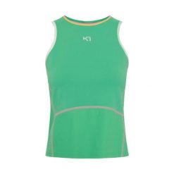 Damski tank top Kari Traa Linnea. Zielone topy damskie Kari Traa, bez wzorów, sportowe, bez kołnierzyka, bez ramiączek. Za 270.00 zł.