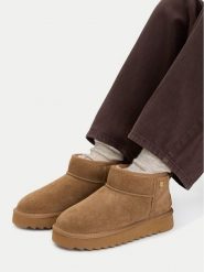 Nine West Śniegowce CEO-MENA-01 Brązowy jasny. Brązowe śniegowce damskie Nine West, ze skóry, bez zapięcia. Za 259.99 zł.