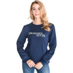 Trussardi Jeans Bluza Niebieski. Niebieskie bluzy damskie TRUSSARDI JEANS, l, bez wzorów, z bawełny, bez ramiączek, bez kaptura. Za 371.95 zł.