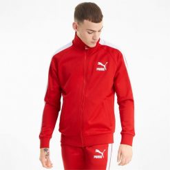 Kurtka męskie Puma Iconic T7. Czerwone kurtki męskie Puma, m, bez wzorów, z materiału, bez kaptura. Za 390.00 zł.