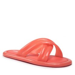 Klapki Melissa. Czerwone klapki damskie Melissa, bez wzorów, bez obcasa, bez zapięcia. Za 369.99 zł.