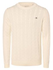 Gant Sweter Mężczyźni Bawełna biały, XL. Białe swetry męskie GANT, m, bez wzorów, z bawełny, eleganckie, bez kołnierzyka, bez ramiączek. Za 699.95 zł.
