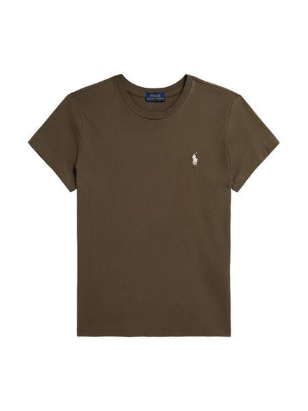 Polo Ralph Lauren T-Shirt 211B14605011 Brązowy Classic Fit. Brązowe t-shirty damskie Polo Ralph Lauren, s, bez wzorów, z bawełny, bez kołnierzyka, bez ramiączek. Za 399.99 zł.