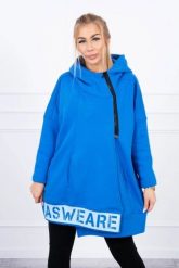 Bluza ocieplana z suwakiem chabrowa. Niebieskie bluzy damskie KESI, l, bez wzorów, z bawełny, bez ramiączek, bez kaptura. Za 278.10 zł.