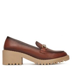 Półbuty Lasocki. Brązowe półbuty damskie Lasocki, bez wzorów, bez obcasa, na obcasie, bez zapięcia. Za 239.99 zł.