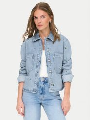 ONLY Koszula jeansowa Cassie 15349520 Niebieski Oversize. Niebieskie koszule damskie ONLY, s, bez wzorów, z bawełny, bez kołnierzyka, bez ramiączek. Za 219.99 zł.