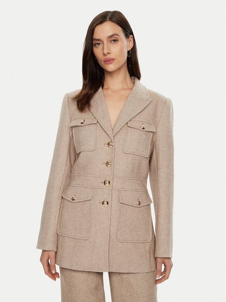 Bruuns Bazaar Marynarka Baki BBW4290 Beżowy Slim Fit. Brązowe marynarki i żakiety damskie Bruuns Bazaar, bez wzorów, z syntetyku, bez kołnierzyka, bez ramiączek. Za 579.99 zł.