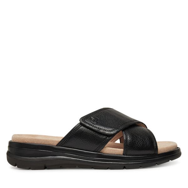 Klapki Caprice. Czarne klapki damskie Caprice, bez wzorów, bez obcasa, bez zapięcia. Za 339.99 zł.