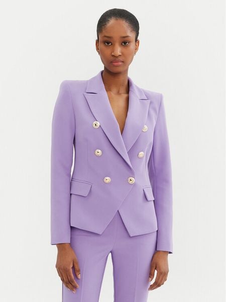 Rinascimento Marynarka CFC0122865003 Fioletowy Regular Fit. Fioletowe marynarki i żakiety damskie Rinascimento, bez wzorów, z syntetyku, bez kołnierzyka, bez ramiączek. Za 369.99 zł.