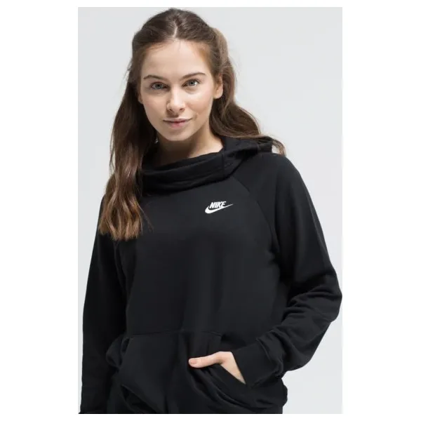 Nike Bluza W Nsw Essntl Fnl Po Flc , czarny, rozmiar S. Czarne bluzy damskie Nike, s, bez wzorów, z bawełny, bez ramiączek, bez kaptura. Za 199.99 zł.
