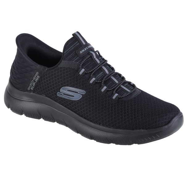 Buty sportowe Sneakersy męskie, Skechers Summits - High Range Slip-Ins. Czarne buty sportowe męskie Skechers, bez wzorów, z gumy, bez zapięcia. Za 289.00 zł.