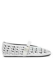 Badura Baleriny ELAN-SLT24067P-55 Biały. Białe balerinki damskie Badura, bez wzorów, ze skóry, bez obcasa, bez zapięcia. Za 279.99 zł.