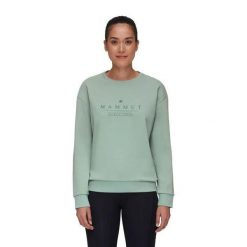 Bluza trekkingowa damska Mammut Core ML Crew Neck Logo. Zielone bluzy damskie Mammut, xs, bez wzorów, casualowe, bez ramiączek, bez kaptura. Za 219.99 zł.