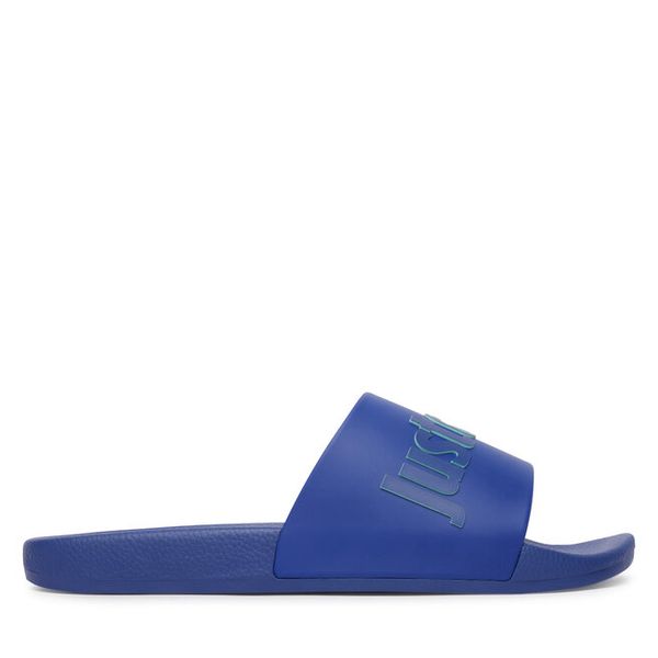 Klapki Just Cavalli. Niebieskie klapki męskie Just Cavalli, bez wzorów, bez zapięcia. Za 182.99 zł.