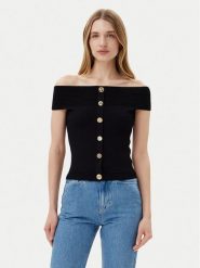 Morgan Sweter 251-MDONA M Czarny Regular Fit. Czarne swetry nierozpinane damskie Morgan, m, bez wzorów, z syntetyku, bez kołnierzyka, bez ramiączek. W wyprzedaży za 119.99 zł.