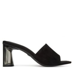 Klapki Tamaris. Czarne klapki damskie Tamaris, bez wzorów, bez obcasa, bez zapięcia. Za 219.99 zł.