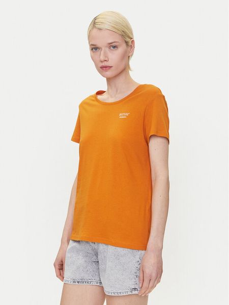 Mustang T-Shirt Alma 1016155 Pomarańczowy Regular Fit. Brązowe t-shirty damskie Mustang, xs, bez wzorów, z bawełny, bez kołnierzyka, bez ramiączek. Za 39.99 zł.