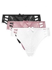 Hunkemöller Komplet 3 par fig brazylijskich 302720 Kolorowy. Majtki damskie Hunkemöller, z syntetyku. Za 79.99 zł.
