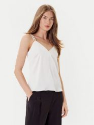 Morgan Top 242-OLAFI Écru Slim Fit. Topy damskie Morgan, bez wzorów, z syntetyku, bez kołnierzyka, bez ramiączek. Za 139.99 zł.
