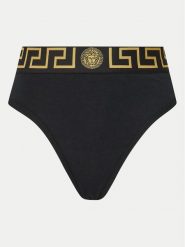 Versace Figi klasyczne z wysokim stanem AUD01050 1A10011 Czarny. Czarne majtki damskie Versace, z bawełny. Za 199.99 zł.