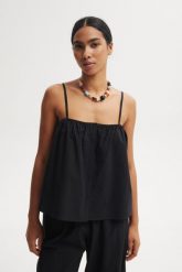 TOP PILAR CZARNY L - Flawless. Czarne topy damskie Flawless, l, bez wzorów, eleganckie, bez kołnierzyka, bez ramiączek. Za 297.00 zł.
