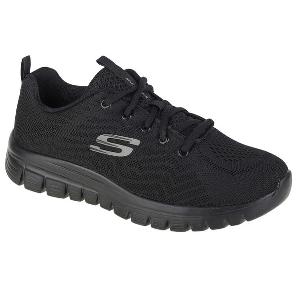 Buty sportowe Sneakersy damskie, Skechers Graceful-Get Connected. Czarne obuwie sportowe damskie Skechers, bez wzorów, z gumy, bez zapięcia, trekkingowe. Za 199.99 zł.