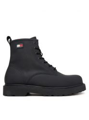 Tommy Jeans Trzewiki Archive '01 Rubber Lace Boot EM0EM01781 Czarny. Czarne botki męskie Tommy Jeans, bez wzorów, z jeansu, bez obcasa, bez zapięcia. Za 649.99 zł.