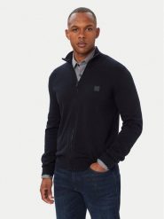 BOSS Kardigan Kanozip_S 50543692 Granatowy Regular Fit. Niebieskie swetry męskie Boss, m, bez wzorów, z bawełny, bez kołnierzyka, bez ramiączek. Za 679.99 zł.