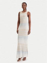 Guess Sukienka dzianinowa W6GKAT Z0936 Beżowy Regular Fit. Brązowe sukienki damskie Guess, l, z aplikacjami, z dzianiny, bez kołnierzyka, bez ramiączek. Za 799.99 zł.