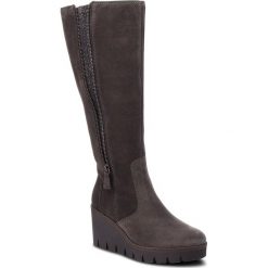 Kozaki GABOR - 93.789.19 Pepper/Argento. Szare kozaki damskie Gabor, bez wzorów, z materiału, bez obcasa, bez zapięcia. W wyprzedaży za 499.00 zł.