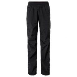 Zippowane spodnie przeciwdeszczowe dla kobiet do jazdy na rowerze VAUDE Yaras IV. Czarne spodnie dresowe damskie Vaude, bez wzorów, sportowe, długie. Za 678.25 zł.