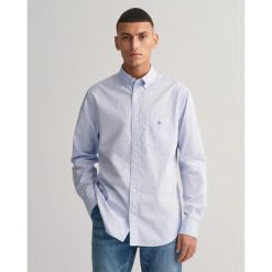 Koszula męska GANT z długim rękawem. Niebieskie koszule męskie GANT, m, bez wzorów, z bawełny, eleganckie, bez kołnierzyka, bez ramiączek. Za 324.00 zł.