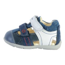 Sandały GEOX B KAYTAN A Niebieski. Niebieskie sandały męskie Geox, bez wzorów, ze skóry, bez zapięcia. Za 174.99 zł.