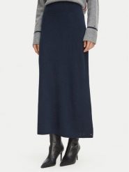 Tommy Hilfiger Spódnica trapezowa WW0WW51969 Granatowy A-Line Fit. Niebieskie spódnice damskie Tommy Hilfiger, xs, bez wzorów, z wełny, trapezowe. Za 699.99 zł.