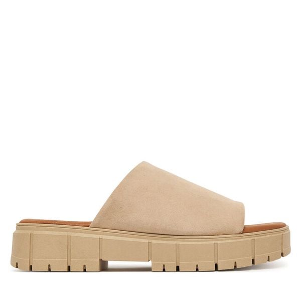 Klapki Tamaris. Brązowe klapki damskie Tamaris, bez wzorów, bez obcasa, bez zapięcia. Za 275.99 zł.