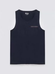 Koszulka męska bez rękawów granatowa Soner 403. Niebieskie koszulki sportowe męskie BIG STAR, l, bez wzorów, z dzianiny, bez ramiączek. Za 79.99 zł.