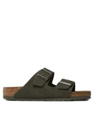 Birkenstock Klapki Arizona 1024550 Khaki. Brązowe klapki męskie Birkenstock, bez wzorów, z syntetyku, bez zapięcia. Za 449.99 zł.