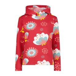 Damska bluza z kapturem CMP. Czerwone bluzy damskie CMP, uniwersalny, bez wzorów, z materiału, sportowe, bez ramiączek, z kapturem. Za 279.10 zł.