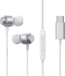 Słuchawki Joyroom Słuchawki Douszne Usb-C Joyroom Jr-Ec06 - Srebrne. Szare słuchawki dokanałowe Joyroom. Za 24.35 zł.
