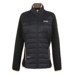 Kurtka hybrydowa wodoodporna damska Regatta Clumber V. Czarne kurtki sportowe damskie Regatta, bez wzorów, bez ramiączek, bez kaptura, trekkingowe. W wyprzedaży za 210.60 zł.