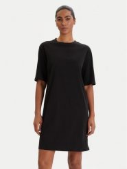 Armani Exchange Sukienka codzienna XW000825 AF10356 UC001 Czarny Regular Fit. Czarne sukienki damskie Armani Exchange, na co dzień, xl, bez wzorów, z bawełny, bez kołnierzyka, bez ramiączek, proste. Za 379.99 zł.