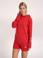 Damska bluza z kapturem Hummel hmlLEAD poly. Czerwone bluzy damskie Hummel, s, bez wzorów, z materiału, sportowe, bez ramiączek, z kapturem. Za 174.15 zł.