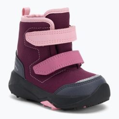 Śniegowce dziecęce Reima Talviuni. Fioletowe buty zimowe męskie Reima, na zimę, bez wzorów, bez obcasa, bez zapięcia. Za 339.99 zł.