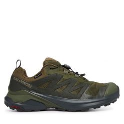 Trekkingi Salomon. Brązowe trekkingi męskie Salomon, z gore-texu, bez zapięcia. Za 539.99 zł.